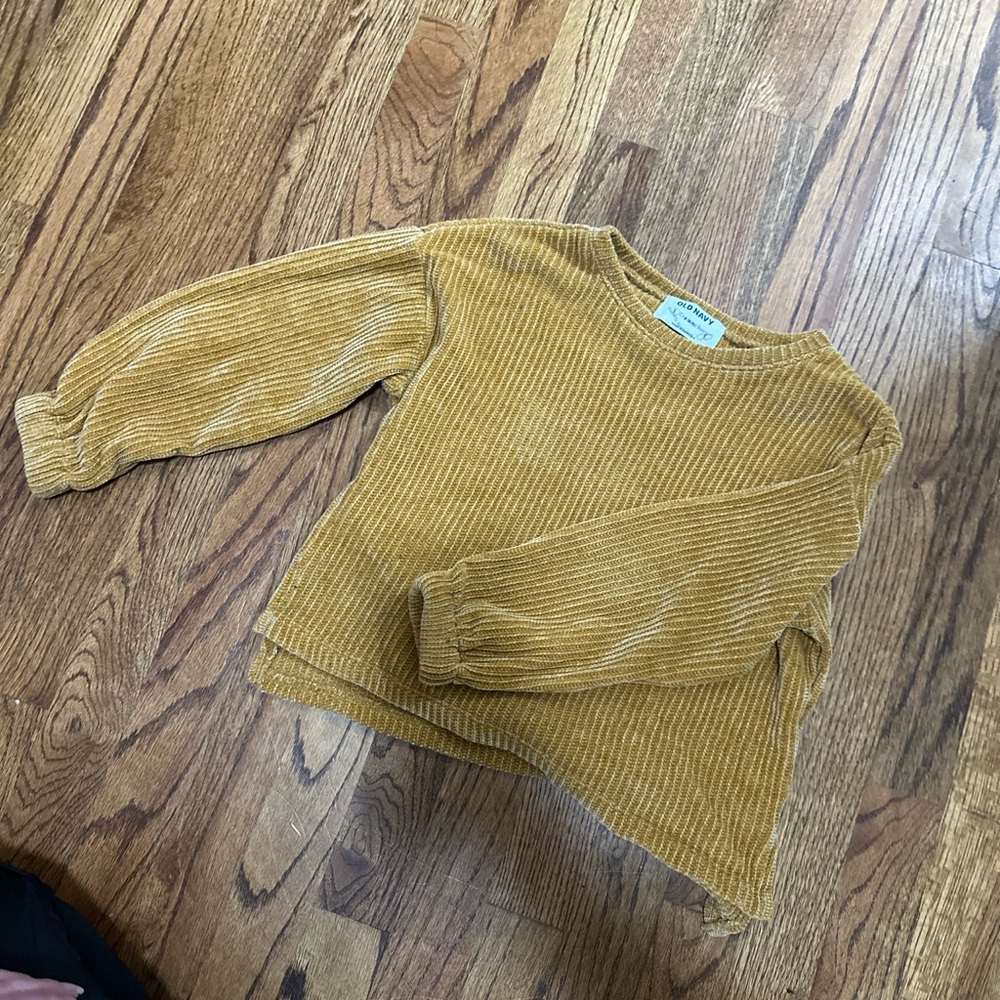 Old Navy Mustard Corduroy Crewneck Sweatshirt